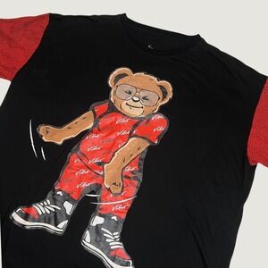 Vibes Mens 3XL Graphic T-Shirt Black Red Elephant Sleeve Bear 23 Streetwear